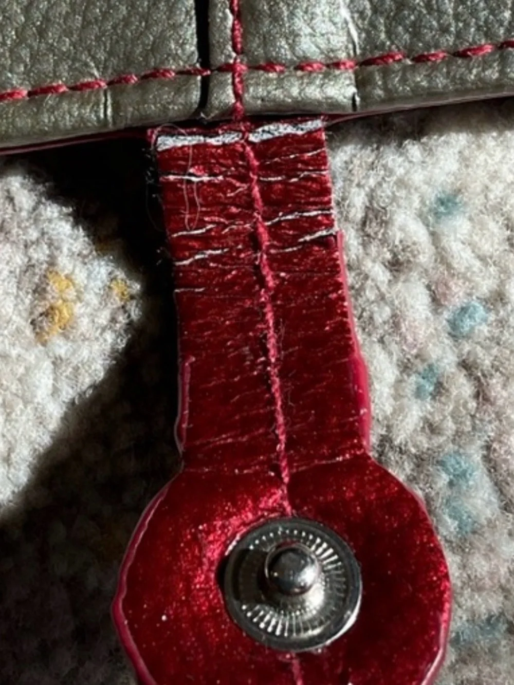 Kenneth Cole Reaction Red Clutch with Silver Hardware